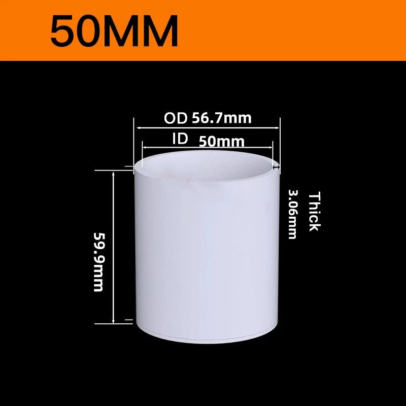 White PVC Pipe Fittings for Aquariums — Straight, Elbow, T-Piece, Ball Valve & More