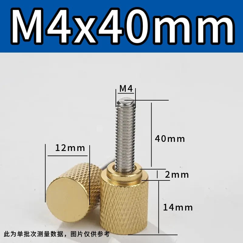 M4 Knurled Thumb Screws,Aluminium Alloy Head & Stainless Steel Stud,6-100mm Bolt