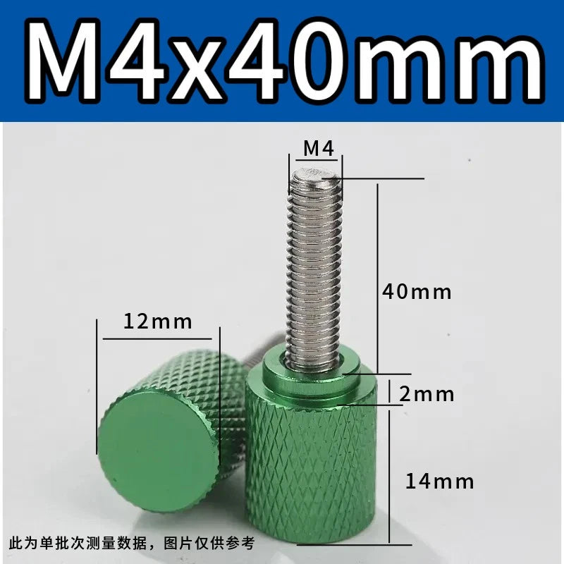 M4 Knurled Thumb Screws,Aluminium Alloy Head & Stainless Steel Stud,6-100mm Bolt