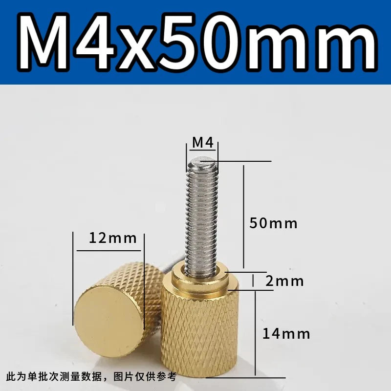 M4 Knurled Thumb Screws,Aluminium Alloy Head & Stainless Steel Stud,6-100mm Bolt