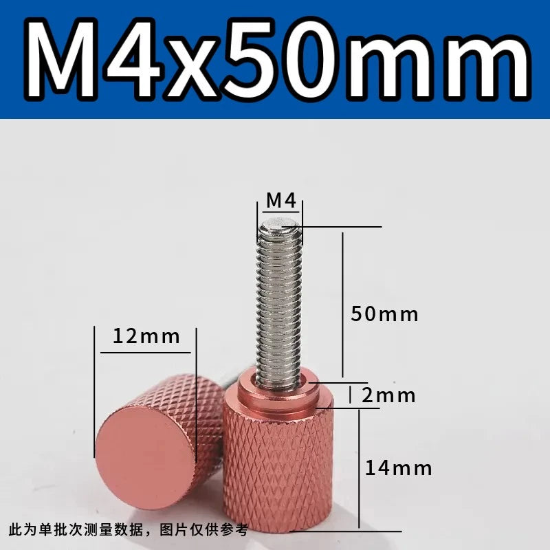 M4 Knurled Thumb Screws,Aluminium Alloy Head & Stainless Steel Stud,6-100mm Bolt