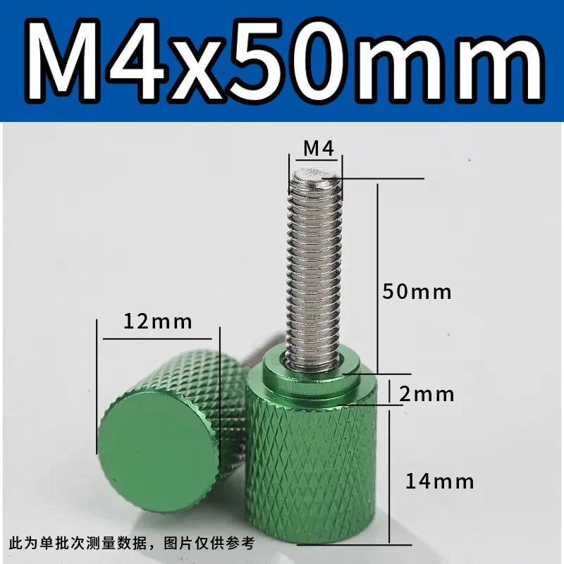 M4 Knurled Thumb Screws,Aluminium Alloy Head & Stainless Steel Stud,6-100mm Bolt