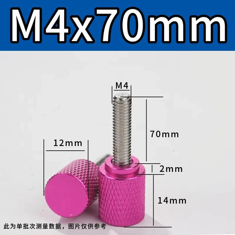 M4 Knurled Thumb Screws,Aluminium Alloy Head & Stainless Steel Stud,6-100mm Bolt