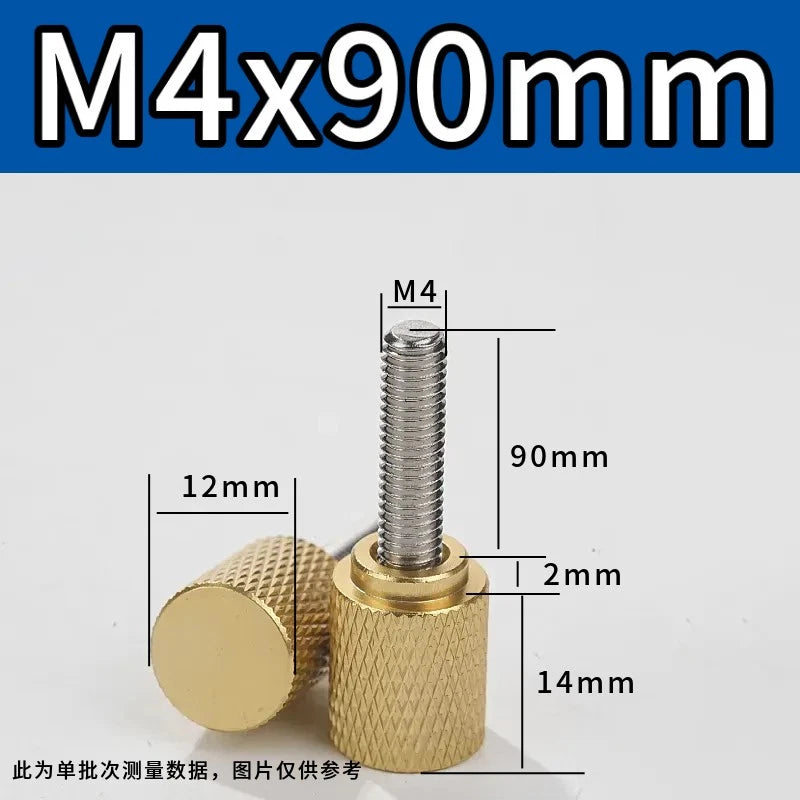 M4 Knurled Thumb Screws,Aluminium Alloy Head & Stainless Steel Stud,6-100mm Bolt