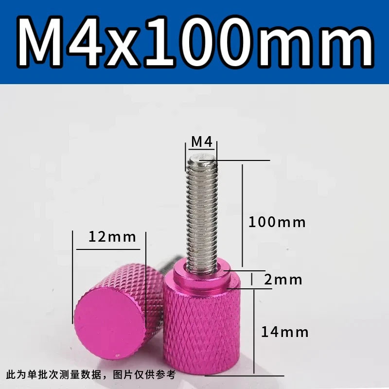 M4 Knurled Thumb Screws,Aluminium Alloy Head & Stainless Steel Stud,6-100mm Bolt