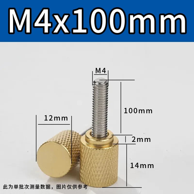 M4 Knurled Thumb Screws,Aluminium Alloy Head & Stainless Steel Stud,6-100mm Bolt
