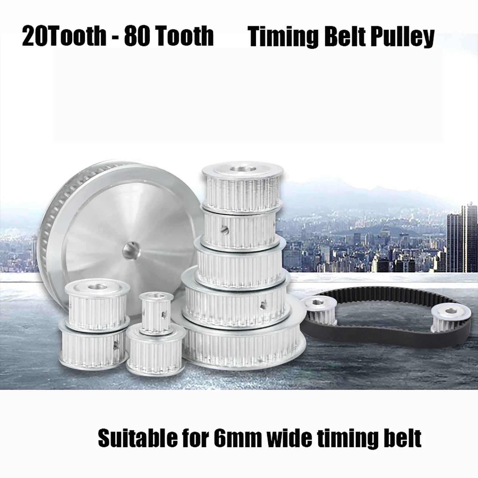 GT2 Zahnrad - Pulley-20-80 Zähne Zahnrad-Pulley Breite 6mm Zahnriemenrad