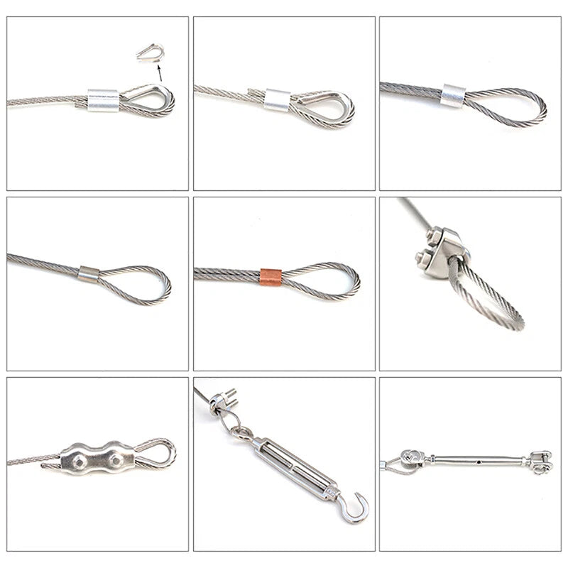 Stainless Steel  304 Wire Rope Cable Rigging Steel Wire Rope Lifting Metal Cable