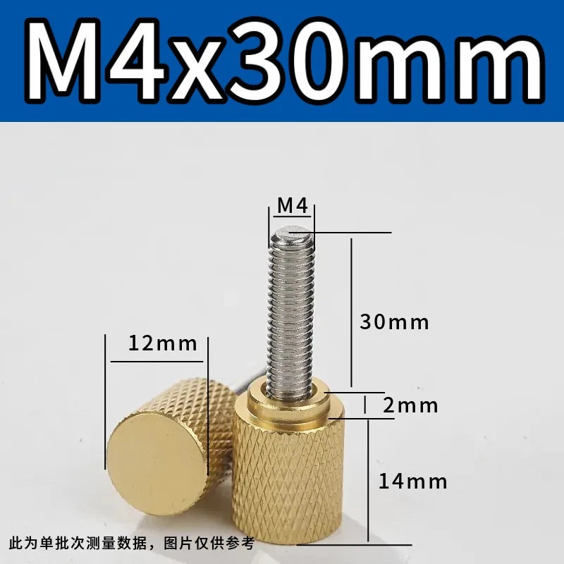 M4 Knurled Thumb Screws,Aluminium Alloy Head & Stainless Steel Stud,6-100mm Bolt