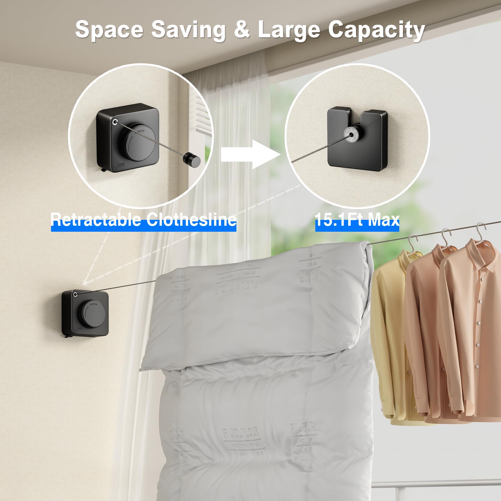 Retractable Clothesline Indoor -HomeDIYer