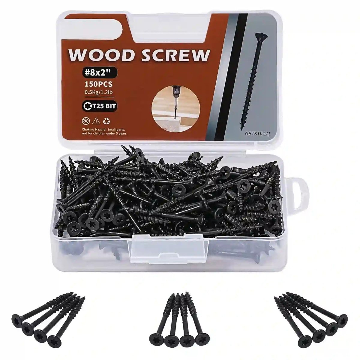 Black Exterior Deck Screws - T25 Torx Drive (Includes Bit) - HomeDIYer