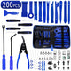 Trim Removal Tool Kit, 200PCS AutoTrim Removal Set, Plastic Panel Fastener Removal Tool, Car Trim Removal Kit for Car/Trim/Panel/Door/Audio/Auto Clip Pliers/Terminal Removal Tool Kit (Blue)
