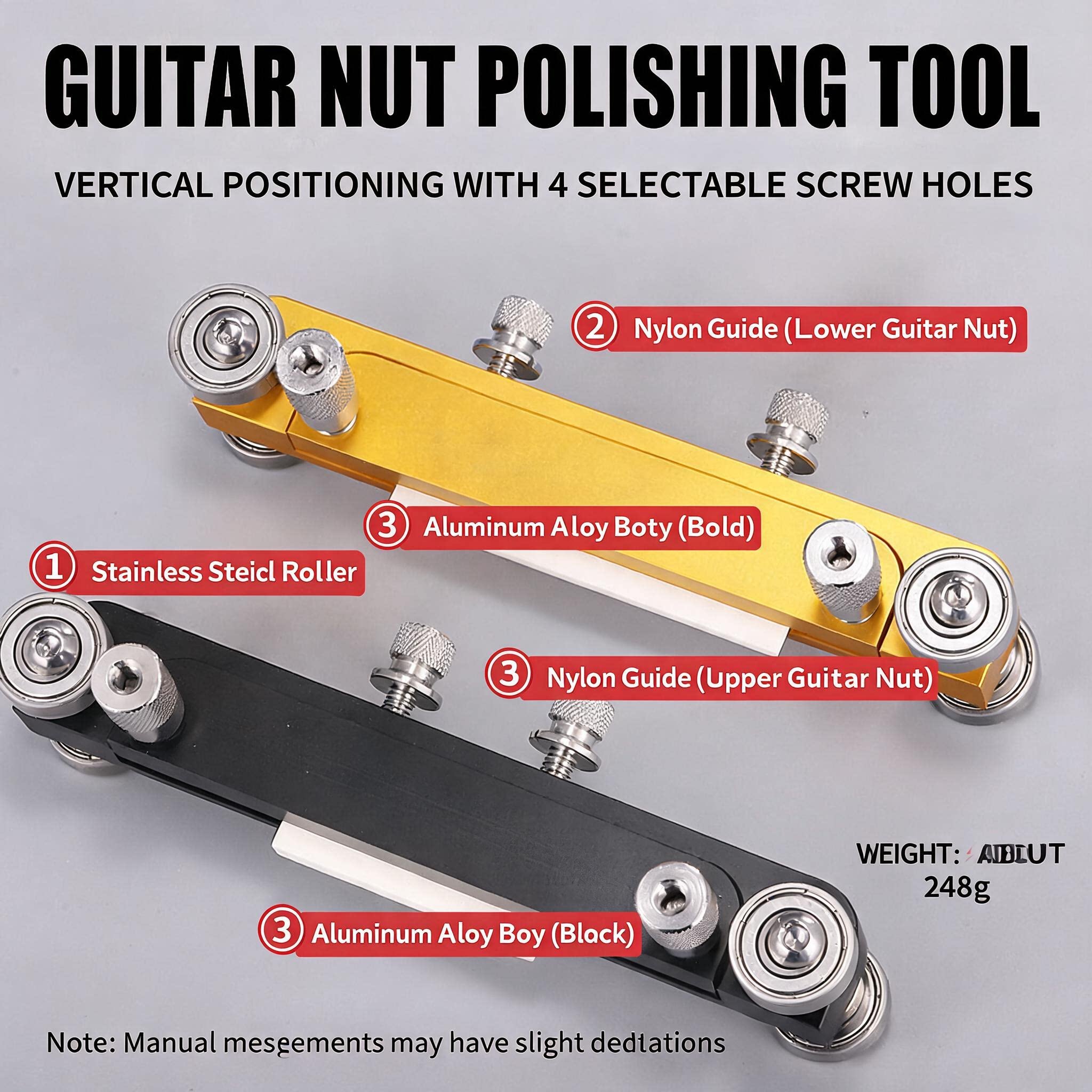Aluminum Alloy Guitar Nut Sanding Block – Nut & Saddle Grinding Tool for Acoustic, Classical & Electric Guitar Repair
