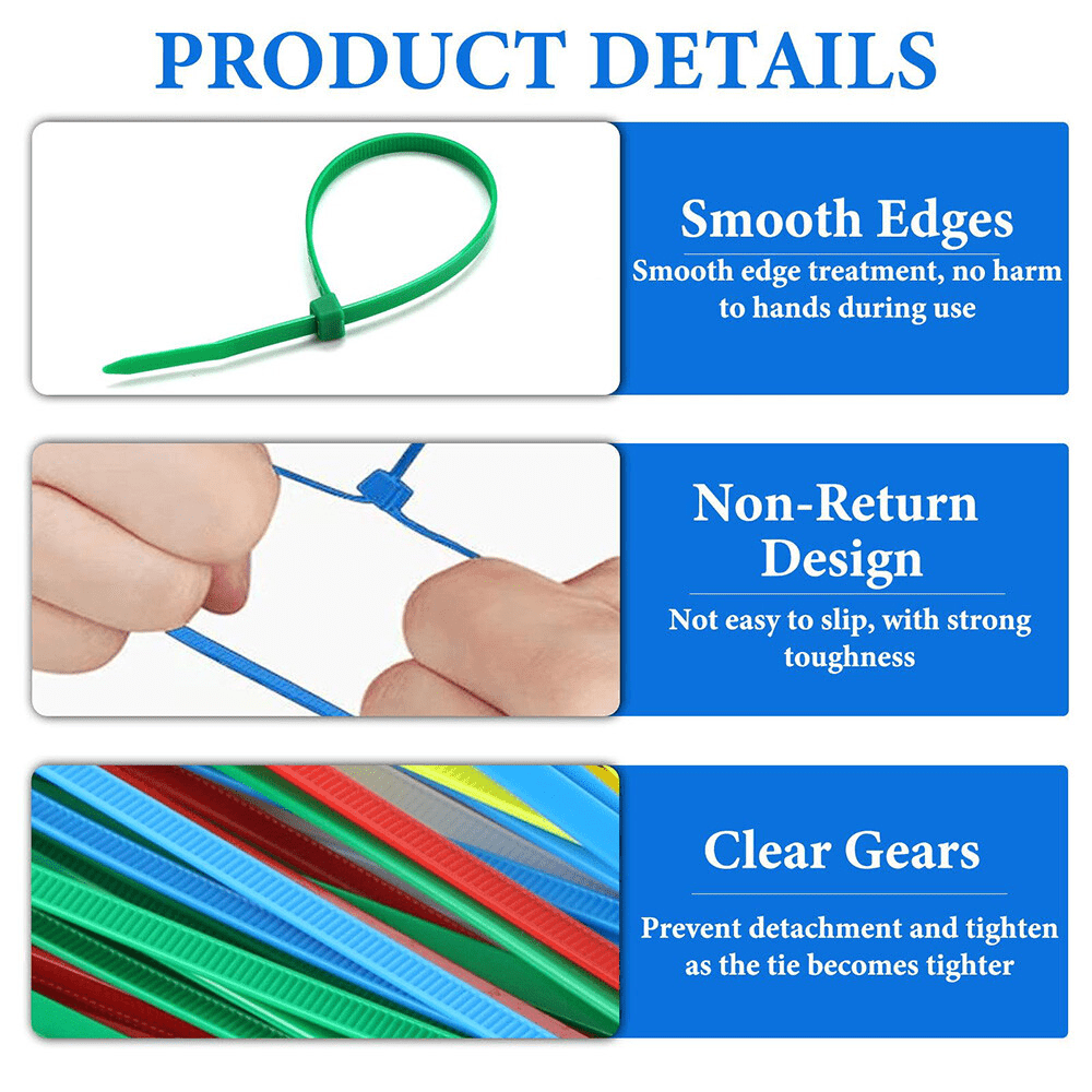 Coloured Cable Ties Nylon Zip Self locking Tie Length 100mm - 200mm - Best Quality - HomeDIYer