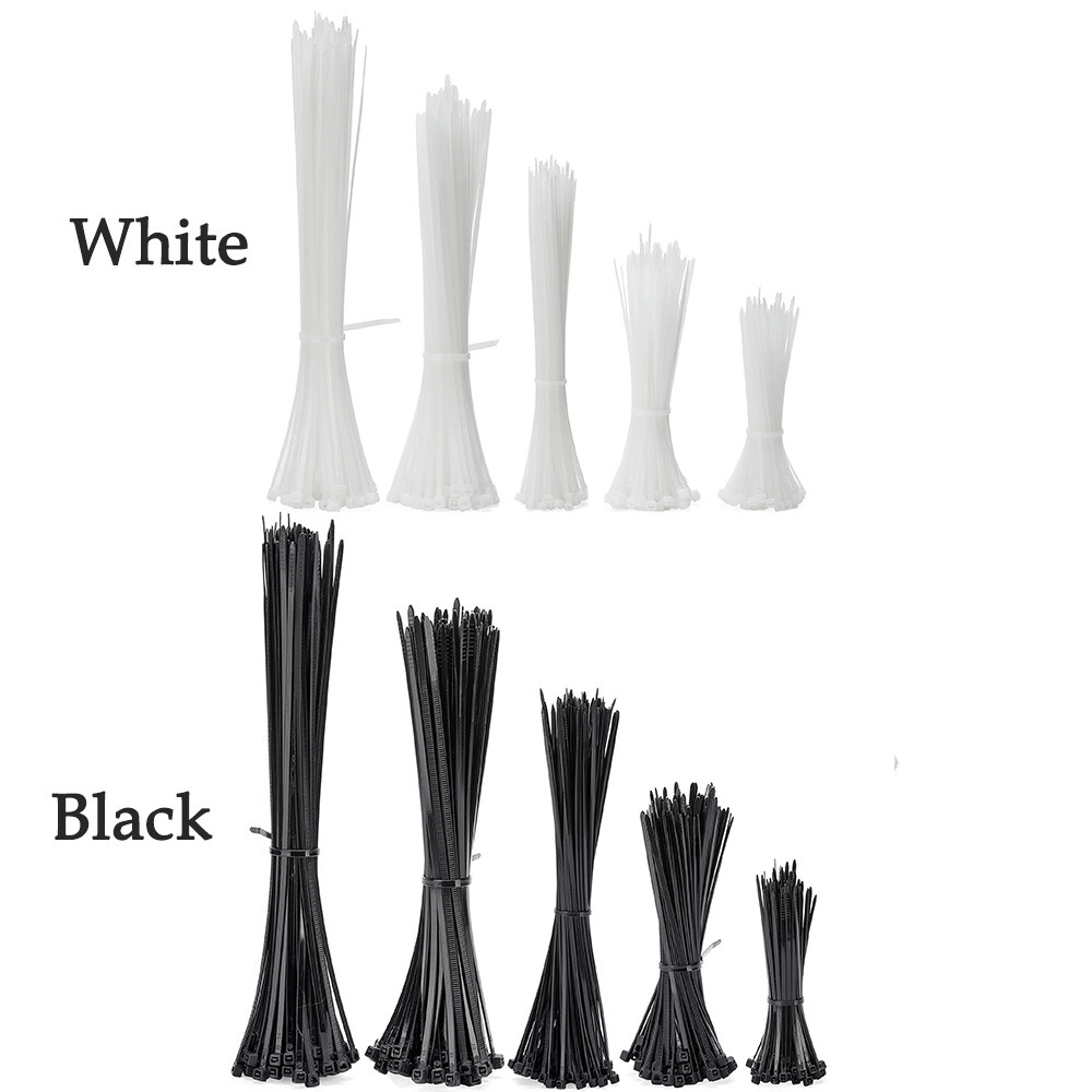 60 - 500mm Length Cable Ties Nylon Zip Tie Self - locking Best Quality White/Black - HomeDIYer