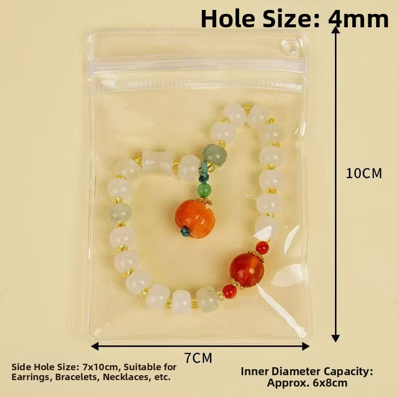 PVC Transparent Zip-Seal Hanging Display Bags – Jewelry, Earring & Jade Storage with Hang Hole