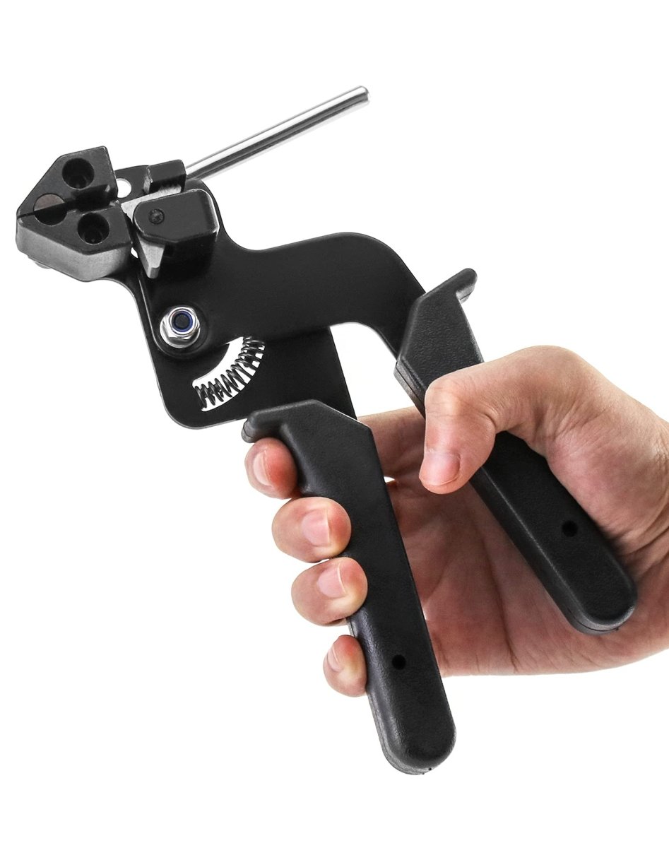 Cut Tool - Cable Tie Gun with Stainless Steel Zip Tie Tightener | Self - Locking Fasten & Cut Tool for Nylon, Plastic, Steel Cable Ties - HomeDIYer
