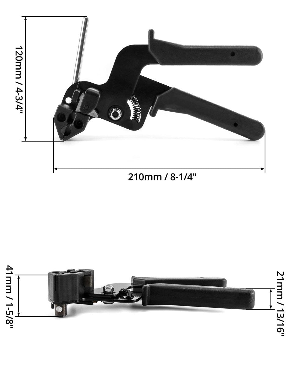 Cut Tool - Cable Tie Gun with Stainless Steel Zip Tie Tightener | Self - Locking Fasten & Cut Tool for Nylon, Plastic, Steel Cable Ties - HomeDIYer