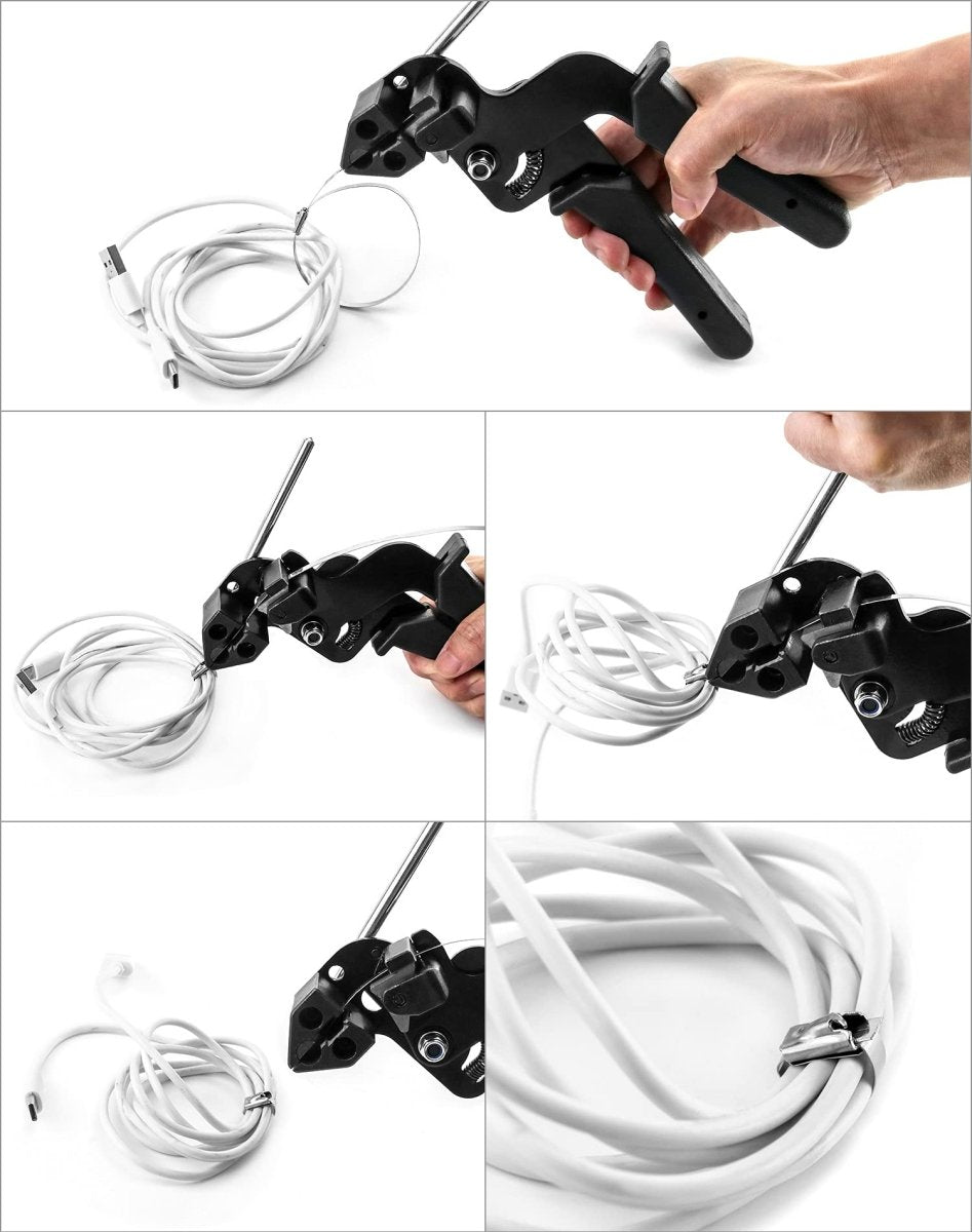 Cut Tool - Cable Tie Gun with Stainless Steel Zip Tie Tightener | Self - Locking Fasten & Cut Tool for Nylon, Plastic, Steel Cable Ties - HomeDIYer