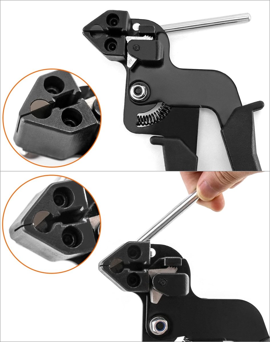 Cut Tool - Cable Tie Gun with Stainless Steel Zip Tie Tightener | Self - Locking Fasten & Cut Tool for Nylon, Plastic, Steel Cable Ties - HomeDIYer