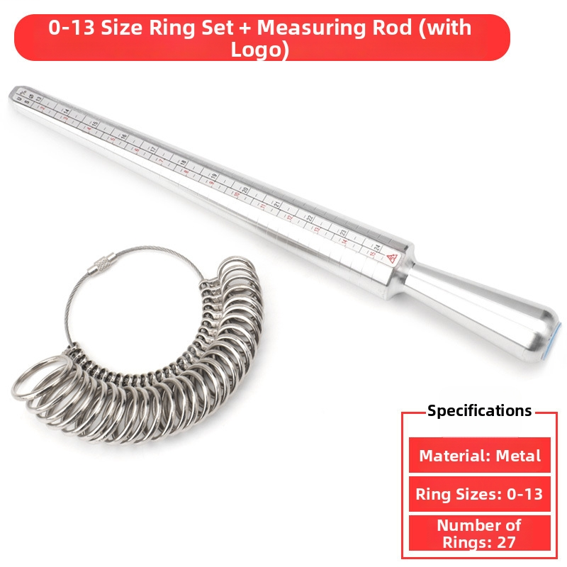 Ring Sizer & Mandrel Set – US Ring Size Measurement Tool with Alloy Ring Gauge & Aluminum Mandrel (0–13 / 0–15)