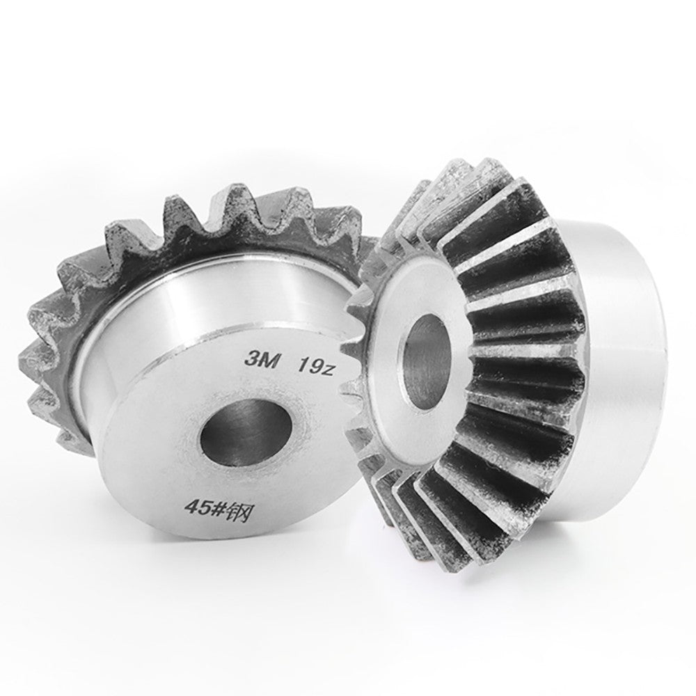 1M 1.5M 2M 3M Bevel Gear 15-40 Teeth 1:1 90° Meshing Angle 45# Steel Drive Gears