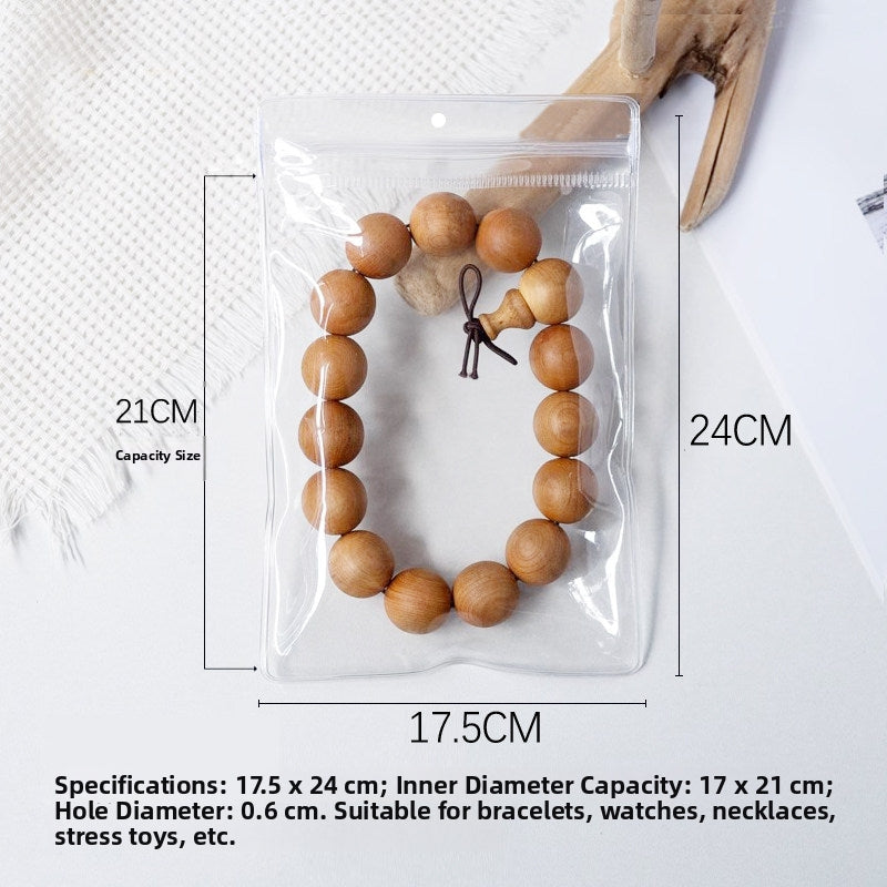 PVC Transparent Zip-Seal Hanging Display Bags – Jewelry, Earring & Jade Storage with Hang Hole