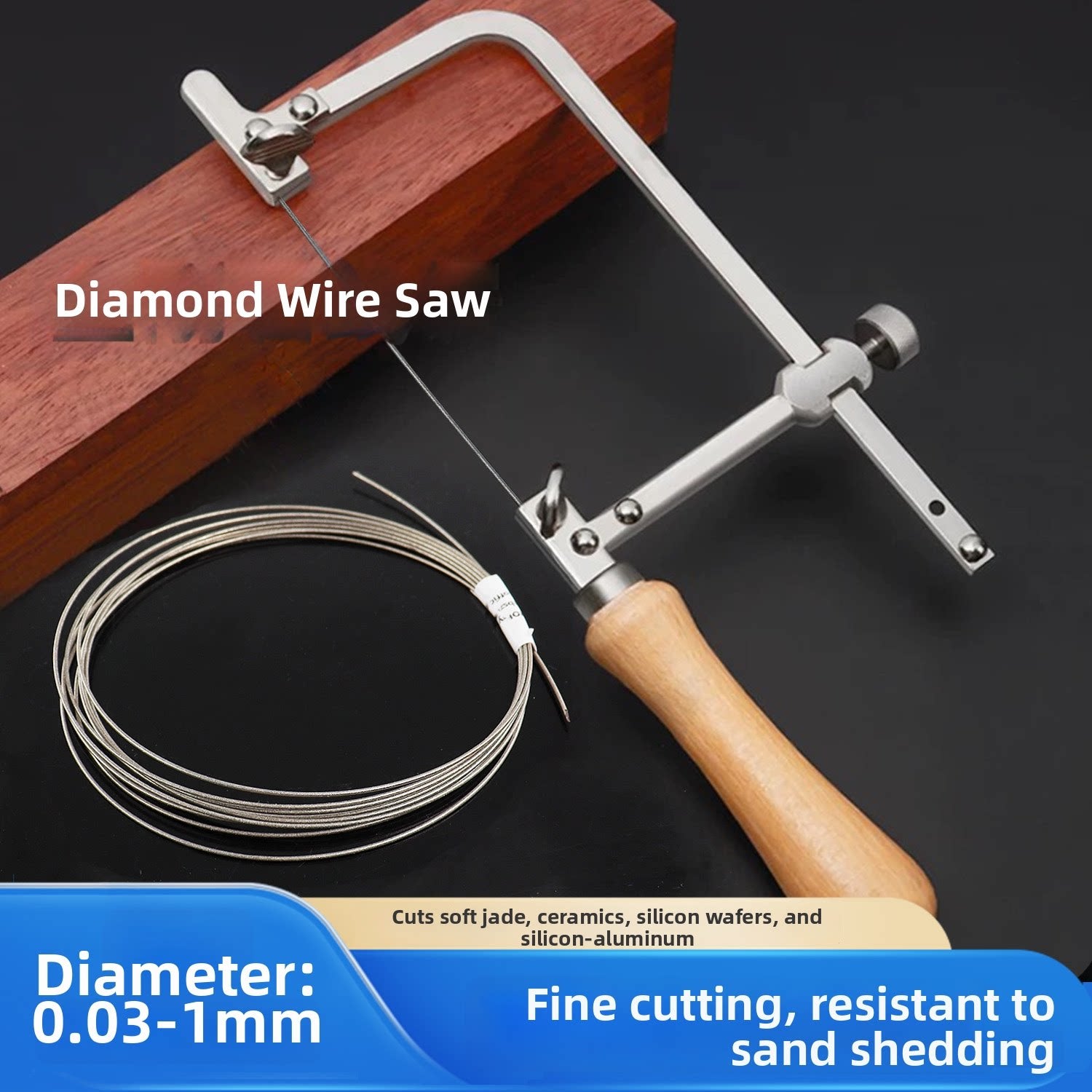 Diamond Wire Saw – 0.3 / 0.5 / 1.0 mm Cutting Wire & U-Shaped Bow Saw for Jewelry, Plastic & Stone Cutting