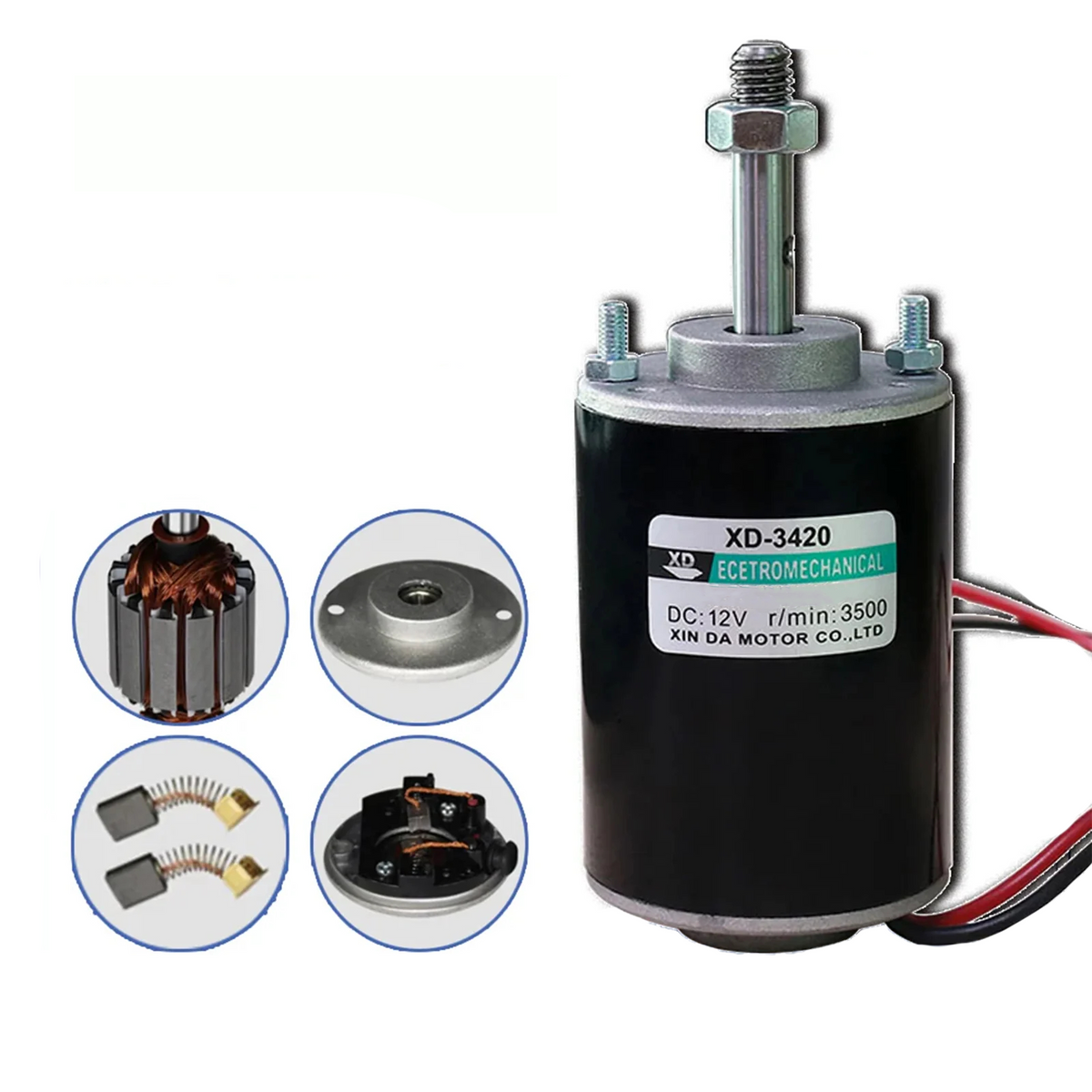 XD-3420 51mm Mini DC 12V 24V Hoch Drehzahl Leise Gleichstrom Motor 3000 7000 RPM