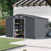8 x 10 FT Outdoor Storage Shed Large Metal Tool Sheds, Heavy Duty Storage House with Sliding Doors with Air Vent for Backyard Patio Lawn to Store Bikes, Tools, Lawnmowers Grey - HomeDIYer