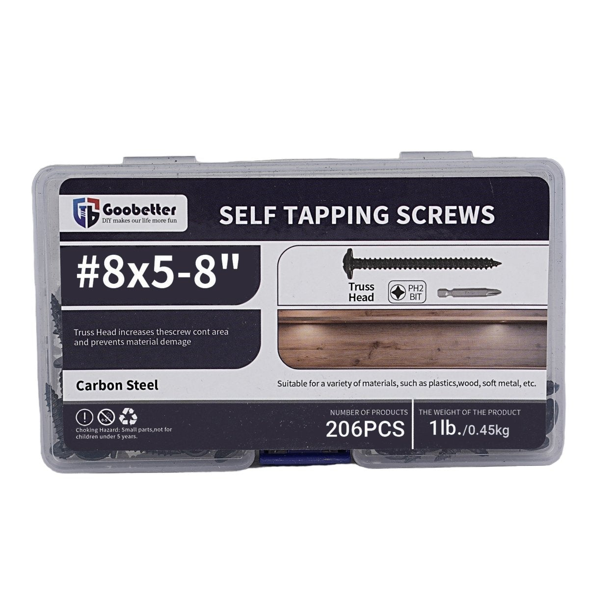 Phillips Modified Truss Head Self - Drilling Screws Wood Screws Kit Black Carbon Steel Steel Self Tapping Sheet Metal Screws - HomeDIYer
