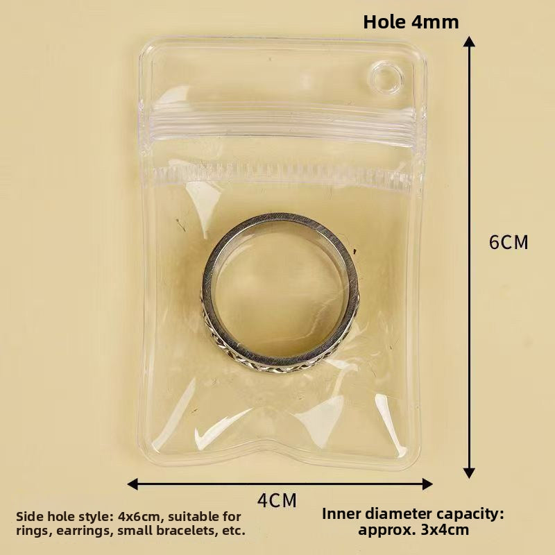PVC Transparent Zip-Seal Hanging Display Bags – Jewelry, Earring & Jade Storage with Hang Hole