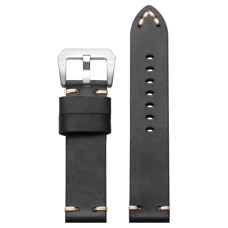 Crazy Horse Leather Watch Strap for DW Seiko 18-26mm Vintage Handstitched