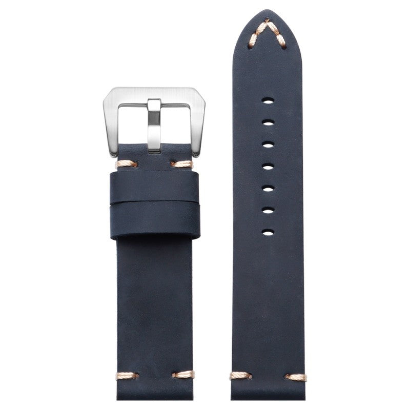 Crazy Horse Leather Watch Strap for DW Seiko 18-26mm Vintage Handstitched