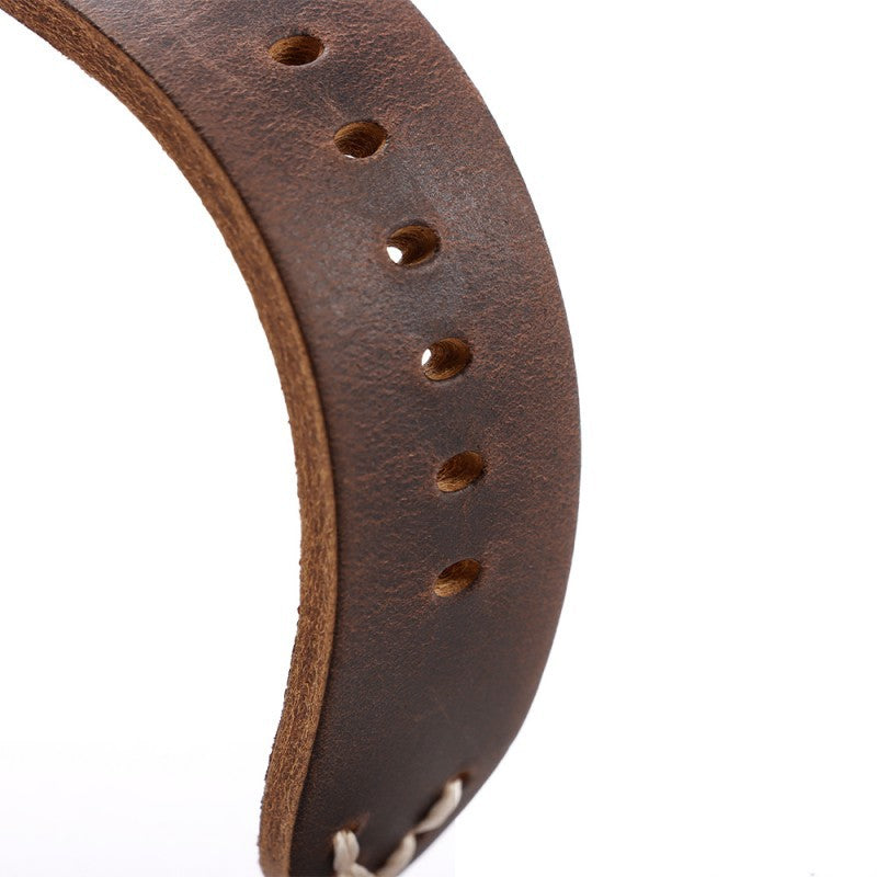 Crazy Horse Leather Watch Strap for DW Seiko 18-26mm Vintage Handstitched