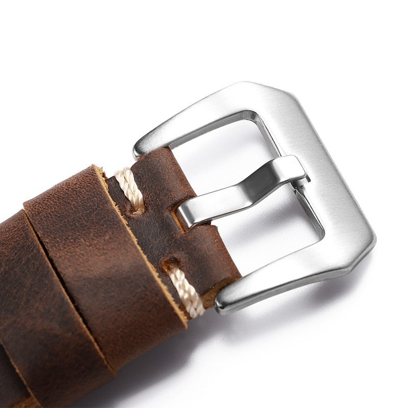 Crazy Horse Leather Watch Strap for DW Seiko 18-26mm Vintage Handstitched