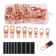 140pcs Copper Wire Lugs Battery Cable Ends Terminal Connectors Assortment Kit