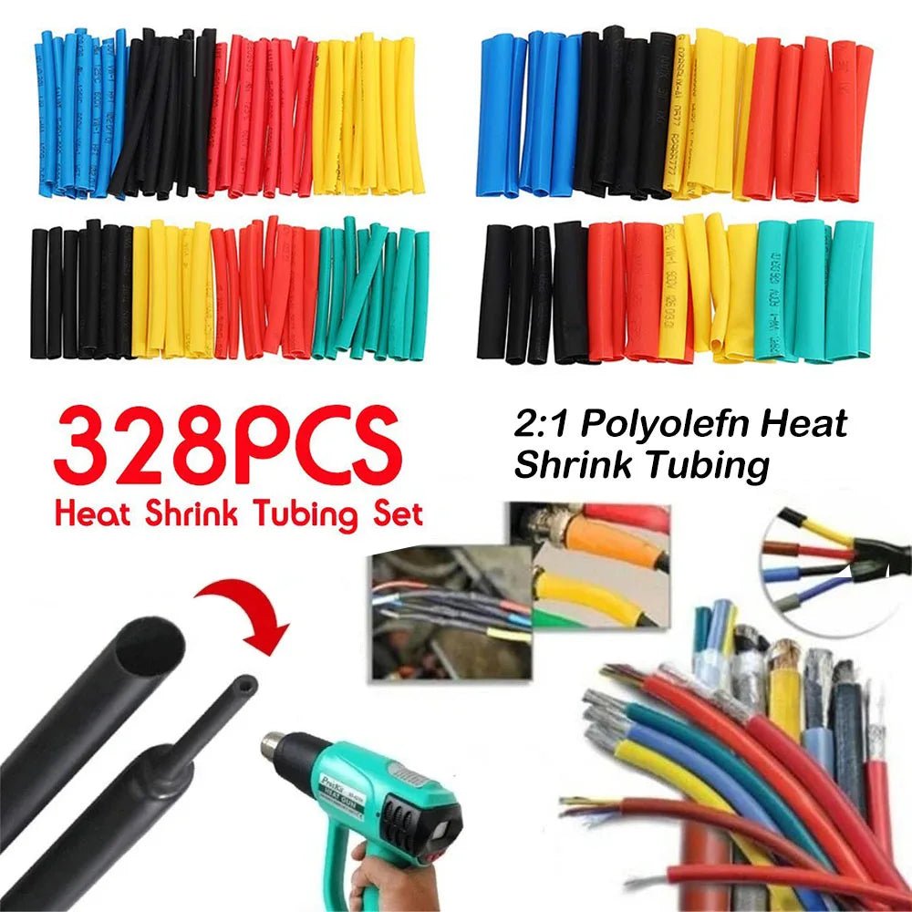 328PCS Colorful Heat Shrink Tubing Set - 12 Colors 9 Sizes - HomeDIYer