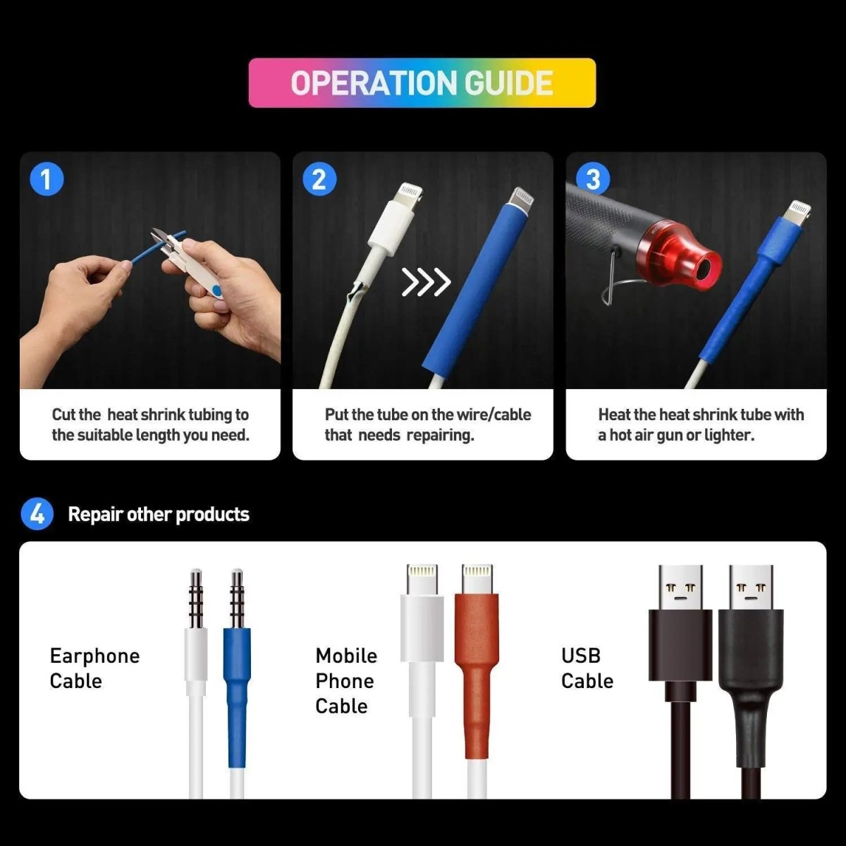 530 pcs heat shrink tubing assortment set multicolored heat shrink tubing set in box | HomeDIYer - HomeDIYer