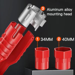 Multifunctional plumbing spanner, multi - button sink spanner, tool - HomeDIYer