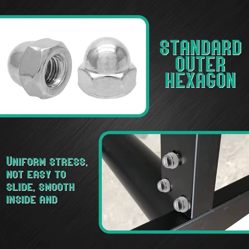 10Pcs DIN1587 304 Stainless Steel Hex Cap Nut Domed Nuts M3 M4 M5 M6 M8 M10 M12 - HomeDIYer