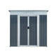 6x4 FT Galvanized Steel Storage Shed Sliding Lockable Door Ventilation Window Pitched Roof Gray