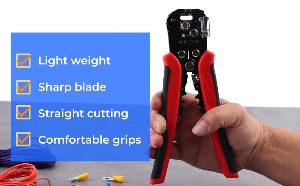 3 - in - 1 Automatic Wire Stripper/Cutter/Crimper, AWG10 - 24, 8 Inch Multi Pliers For Electrical Wire Stripping, Cable Cutting, Crimping - HomeDIYer