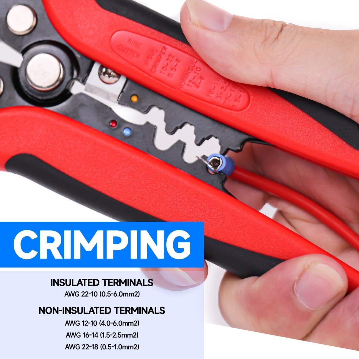 3 - in - 1 Automatic Wire Stripper/Cutter/Crimper, AWG10 - 24, 8 Inch Multi Pliers For Electrical Wire Stripping, Cable Cutting, Crimping - HomeDIYer