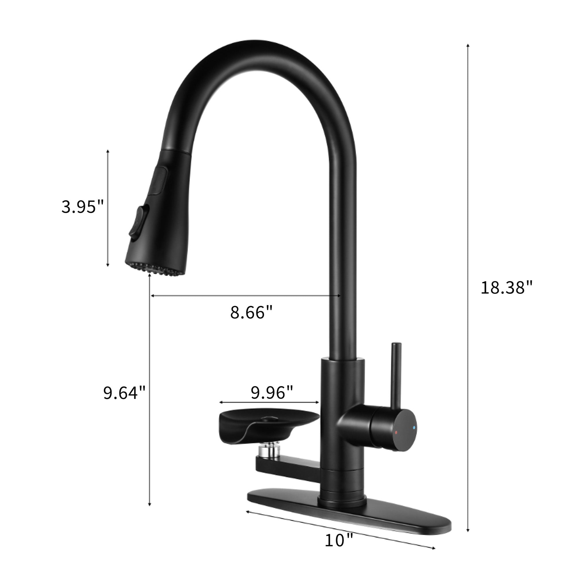 Single Handle High Arc Brushed Nickel Pull Out Kitchen Faucet, Single Level Stainless Steel Kitchen Sink Faucets with Pull Down Sprayer