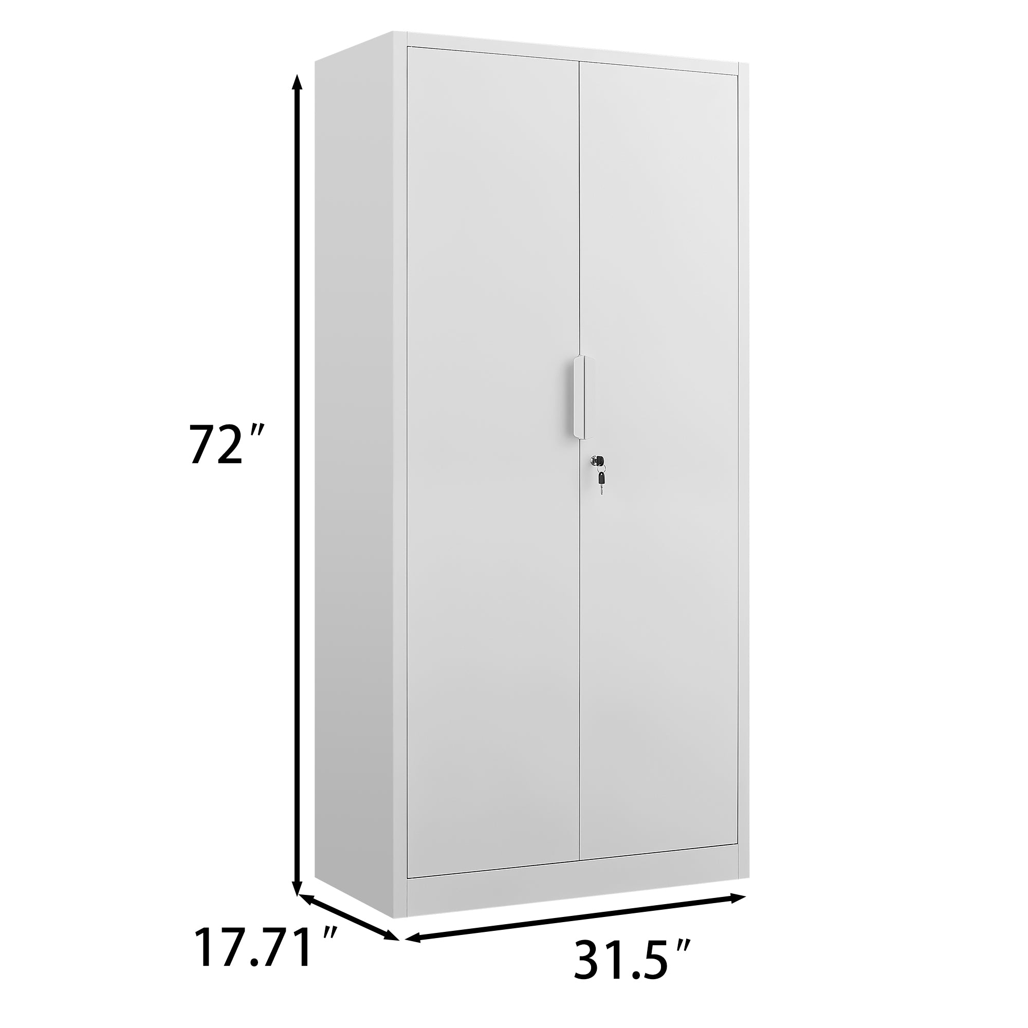 72-Inch 2-Door File Cabinet with Lock, 4 Adjustable Shelves, Heavy-Duty Steel Construction, for Commercial Office, Home Office, Legal Size & Letter File Storage, Organization Cabinet