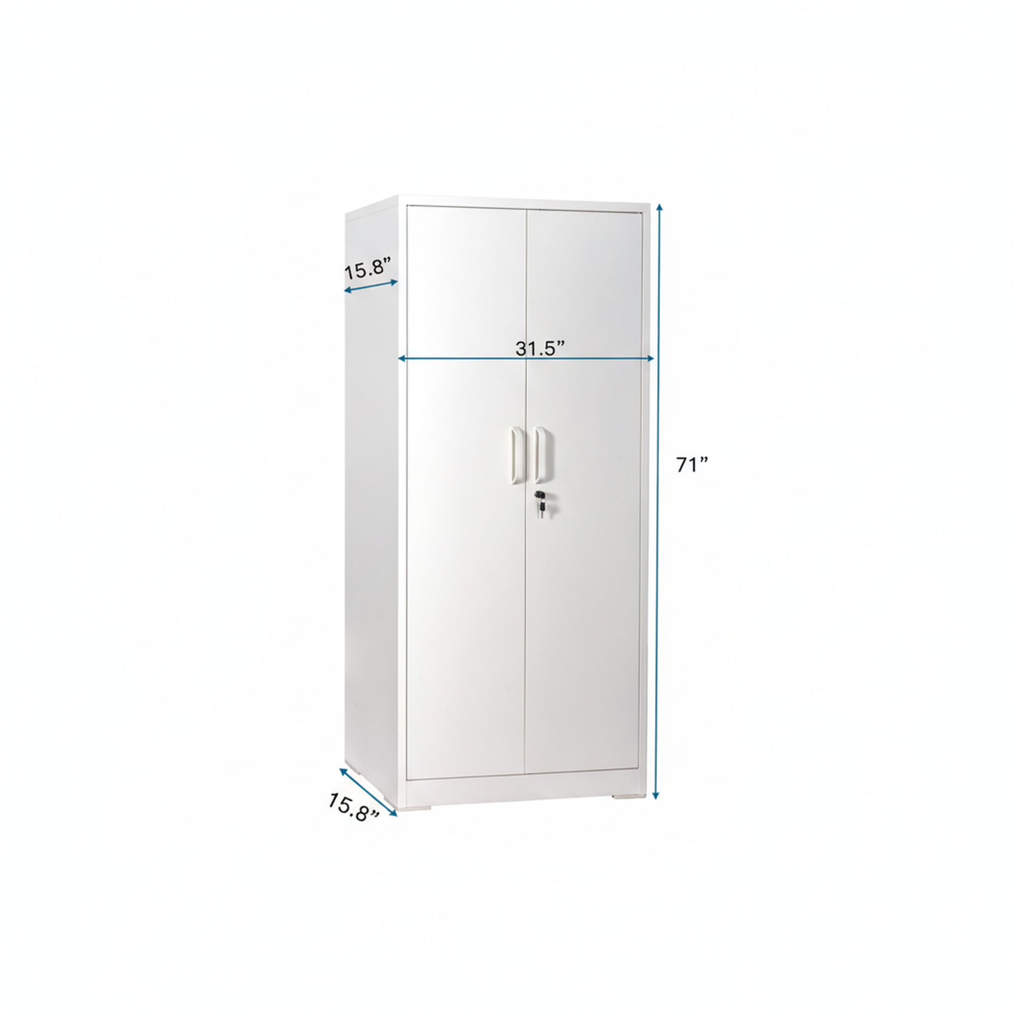 Container Furniture Direct Ironclad 71" Metal Storage Cabinet with Locking Doors and 4 Adjustable Shelves, Heavy-Duty Steel Cabinet for Garage, Laundry, Office, or Warehouse, Gray
