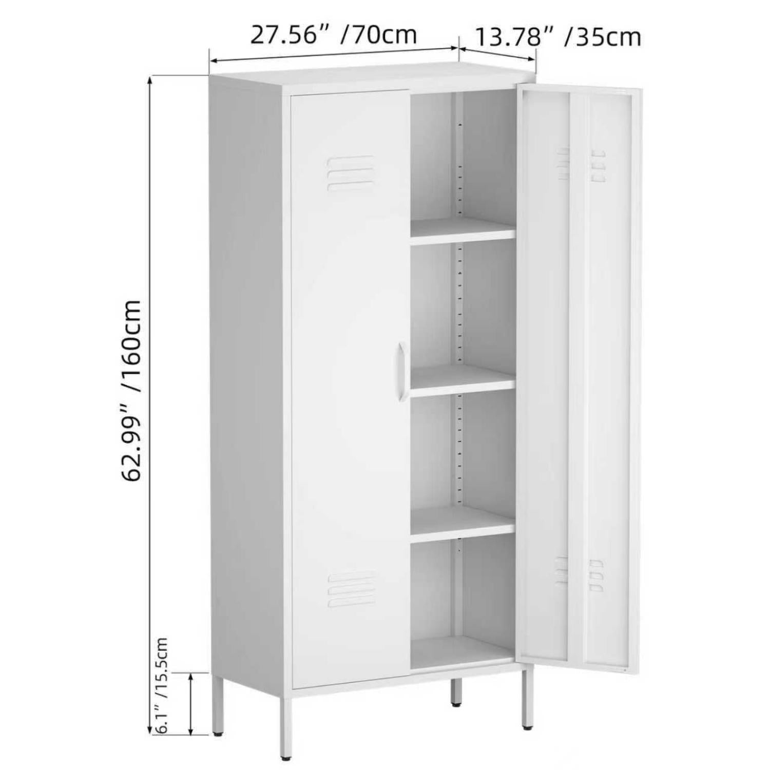 Modern Storage Cabinet with Adjustable Shelves, Magnetic Door Stopper, Aluminum Alloy Handles, and Breathable Design for Home Organization - Ideal for Living Room, Bedroom, or Entryway