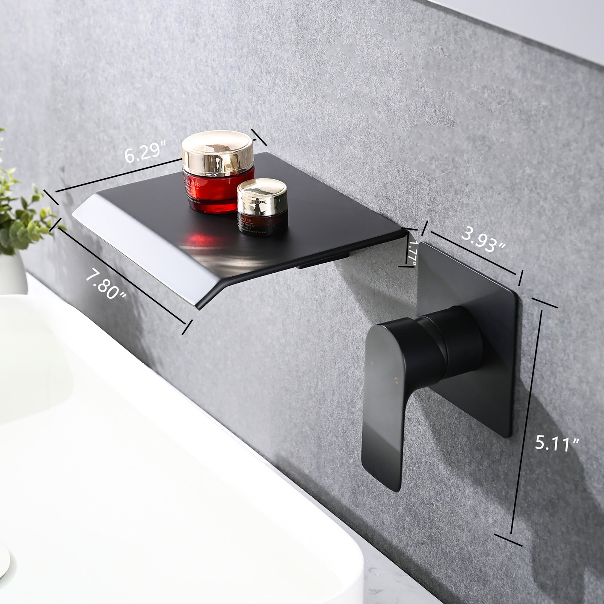 Wall Mount Waterfall Bathtub Faucet – Single Handle, Rough-In Valve Included, Matte Black or Brushed Gold