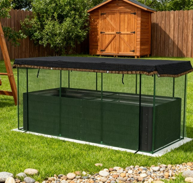Raised Garden Bed,Galvanized Steel Planter Box with Crop Cage and Shade Cloth